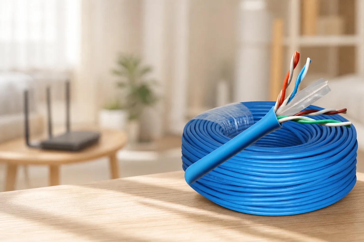 Cable de Red Cat 6 100 Metros Internet Alta Velocidad