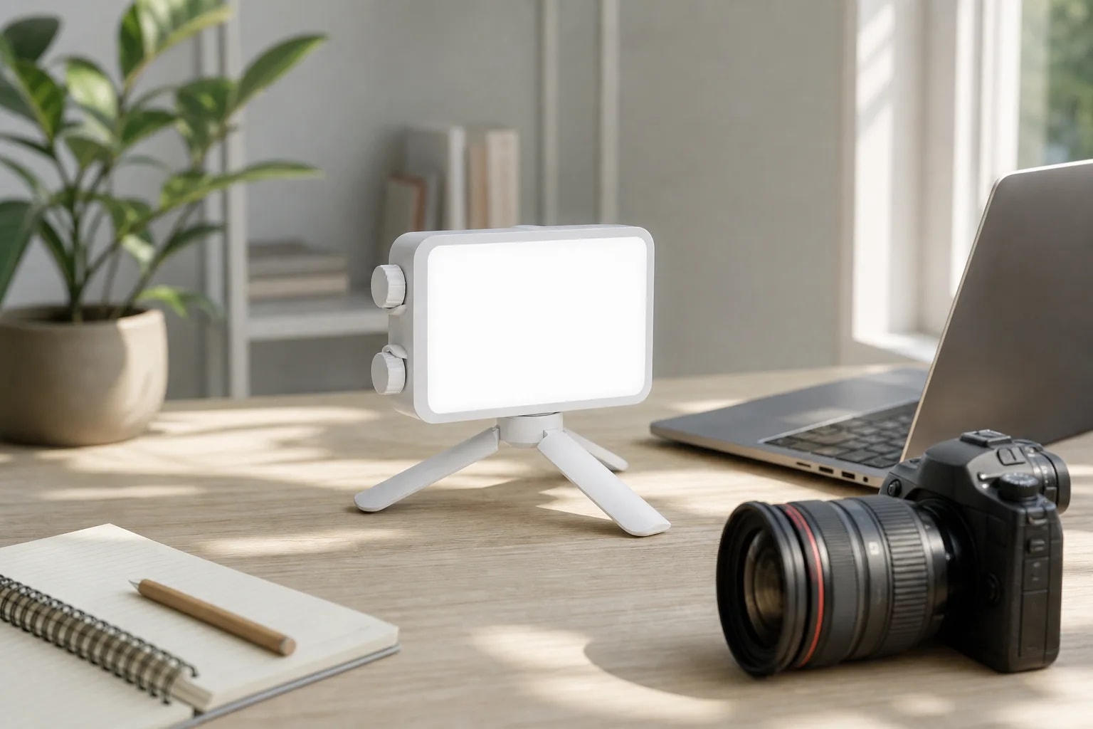 Luz de Video Portátil 40W Recargable | Brillo Regulable y Temperatura de Color Ajustable | Iluminación Profesional para Fotografía y Streaming en detalle
