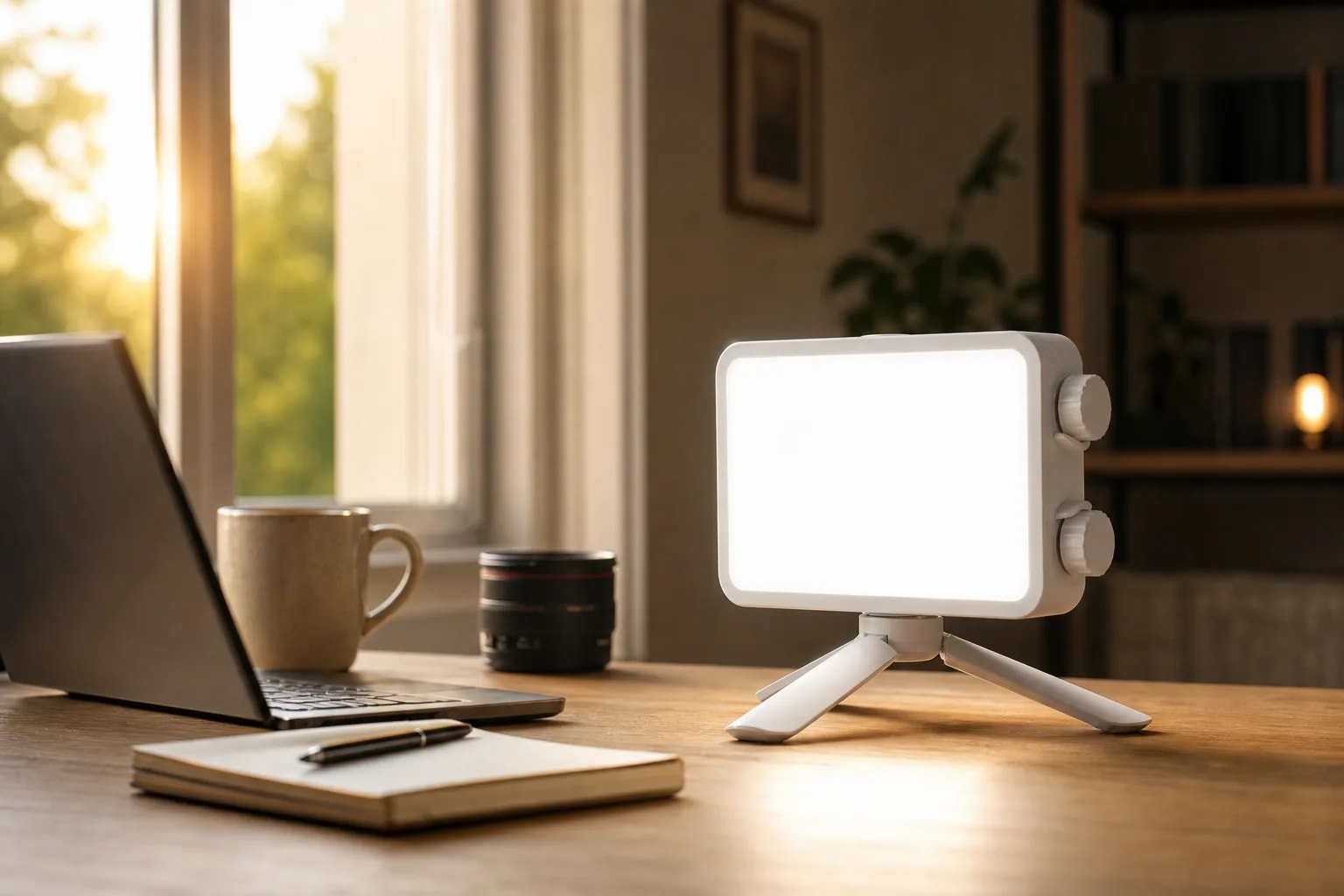 Luz de Video Portátil 40W Recargable | Brillo Regulable y Temperatura de Color Ajustable | Iluminación Profesional para Fotografía y Streaming