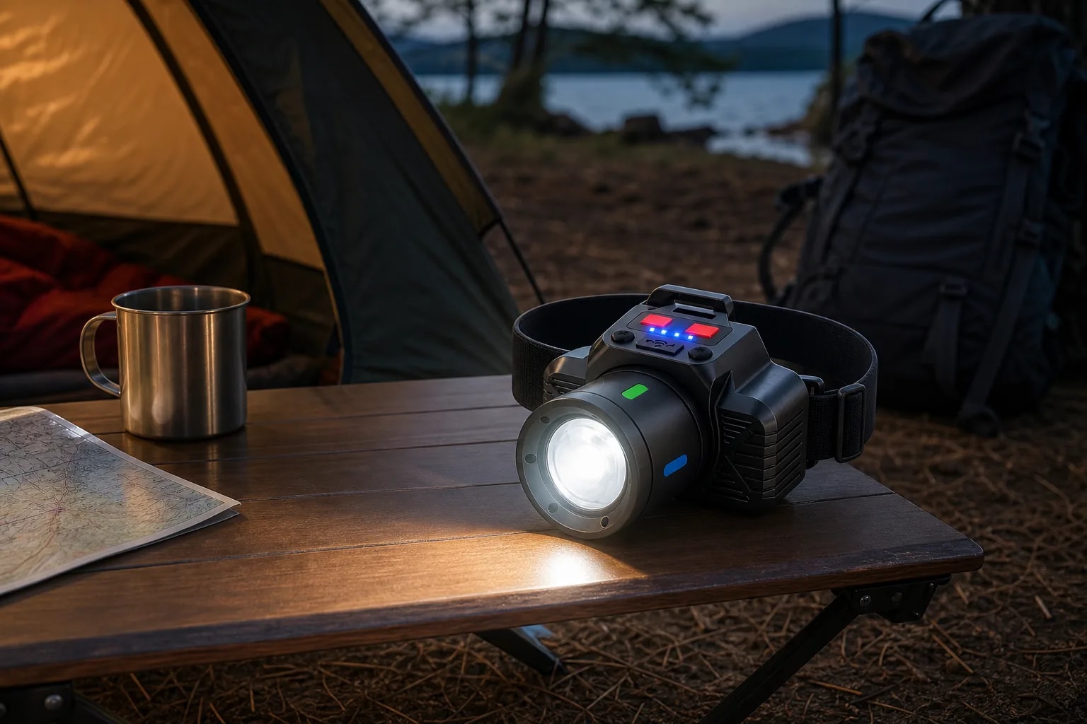 Linterna de Cabeza Recargable LED con Zoom y Puerto USB | Compacta para Manos Libres en Camping, Trabajos Nocturnos y Reparaciones | Novystor