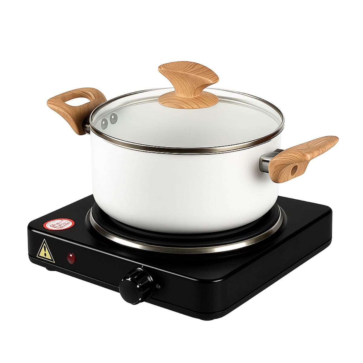 Cocinilla Eléctrica Portátil 1 Plato 155mm Acero Inox Negro — imagen 2