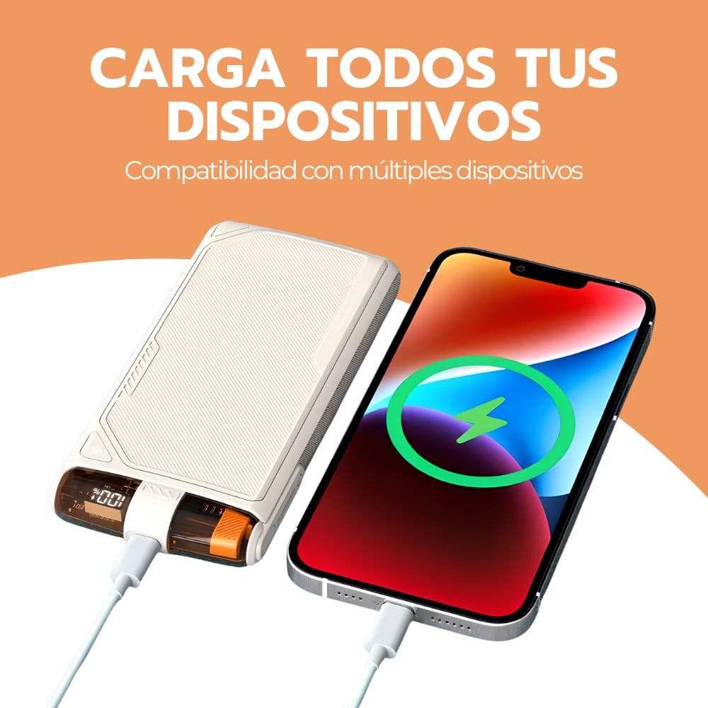 Power Bank 10000mah Carga Rápida 20w Usb-c Naranja — imagen 5
