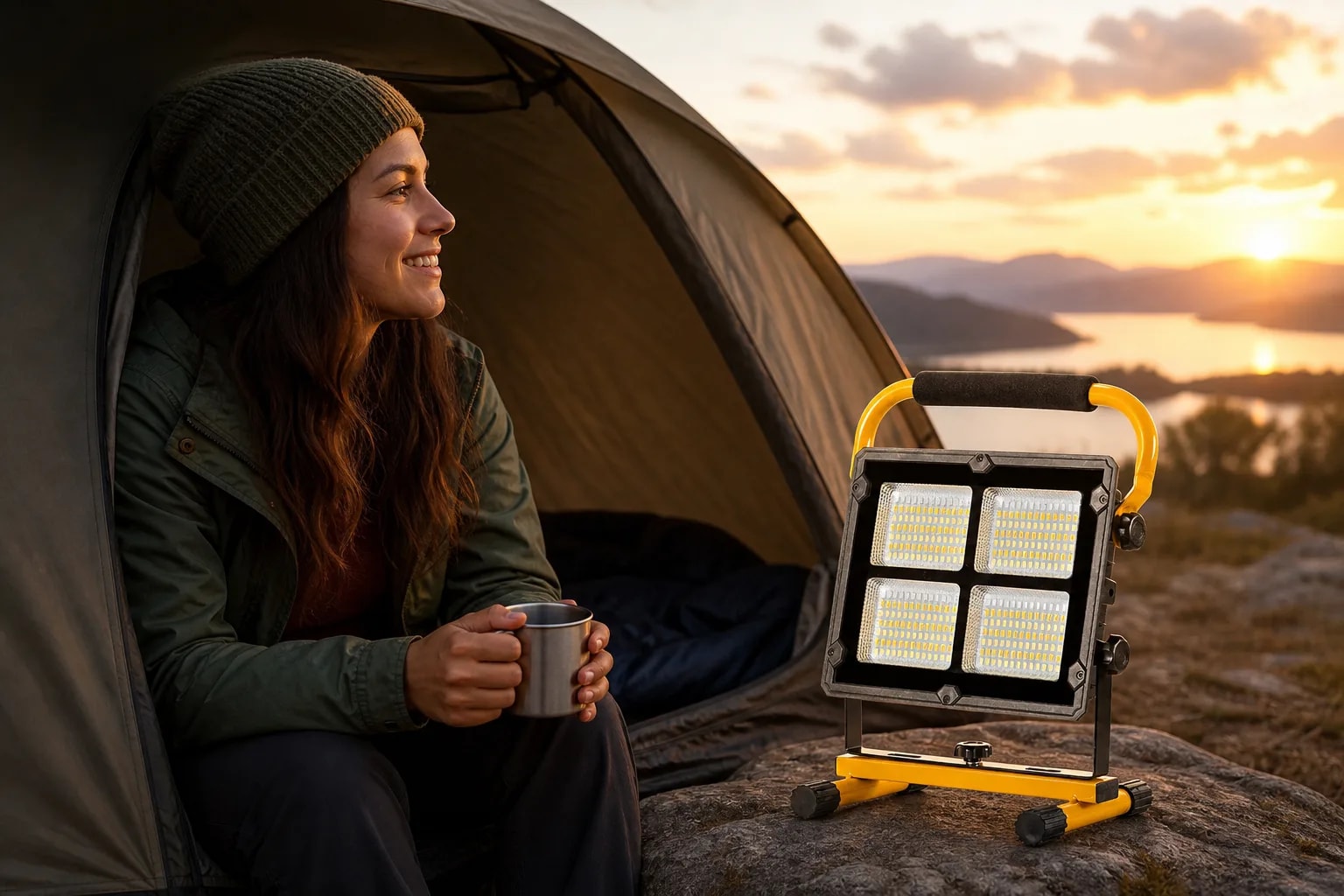 Ilumina tu carpa con luz solar