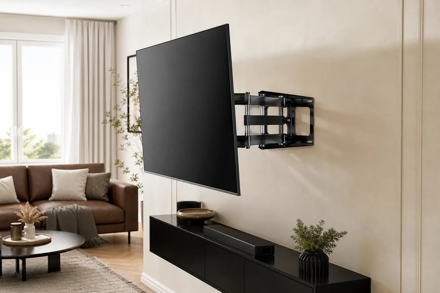 Living ordenado y amplio