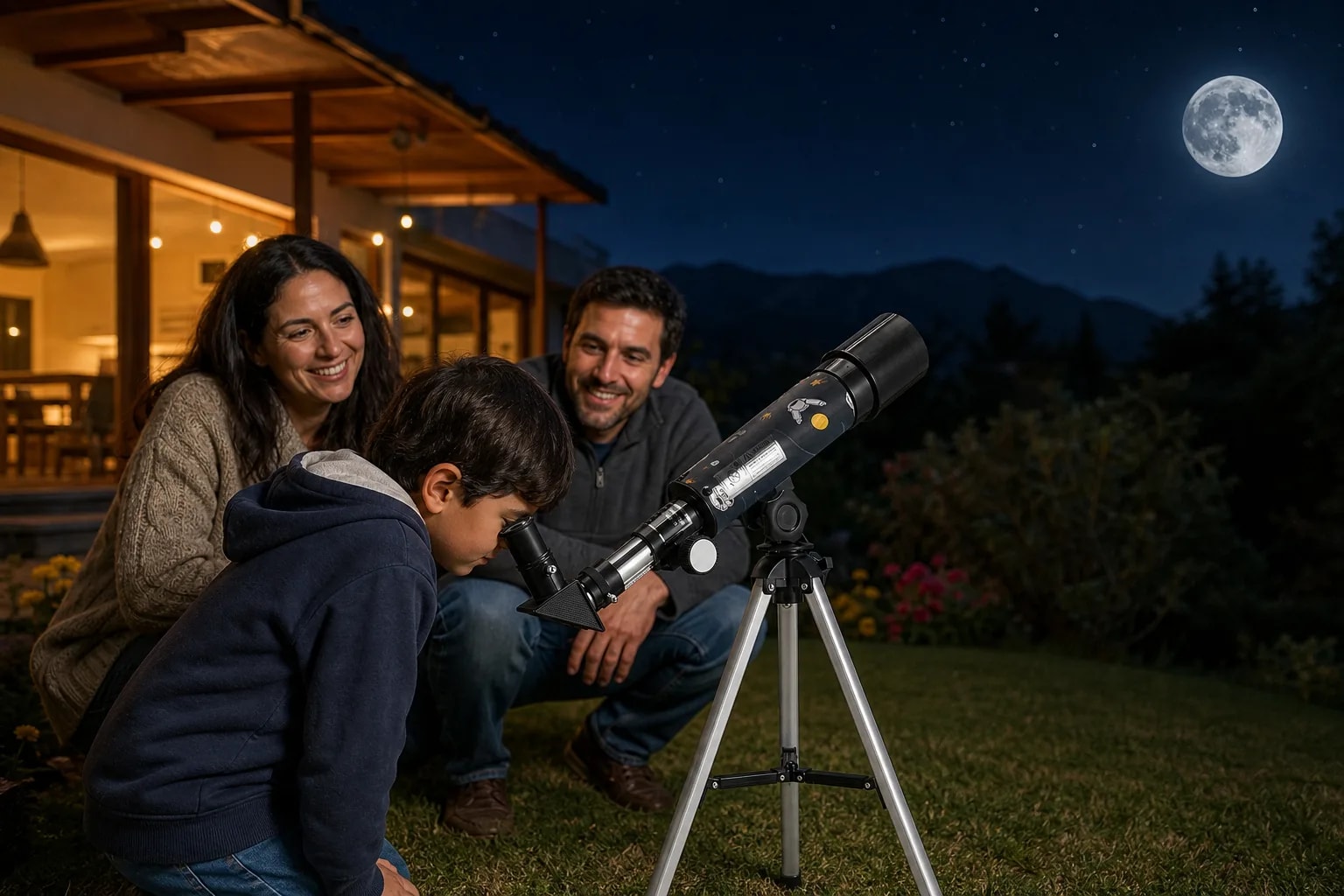 Observá los cráteres lunares