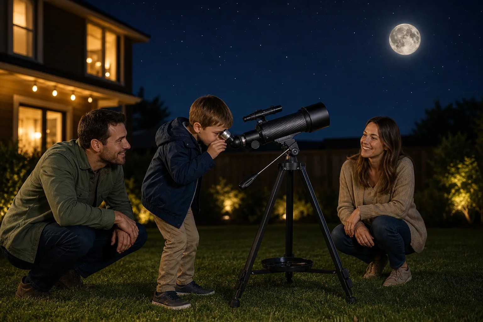 Observa la Luna y los planetas en familia