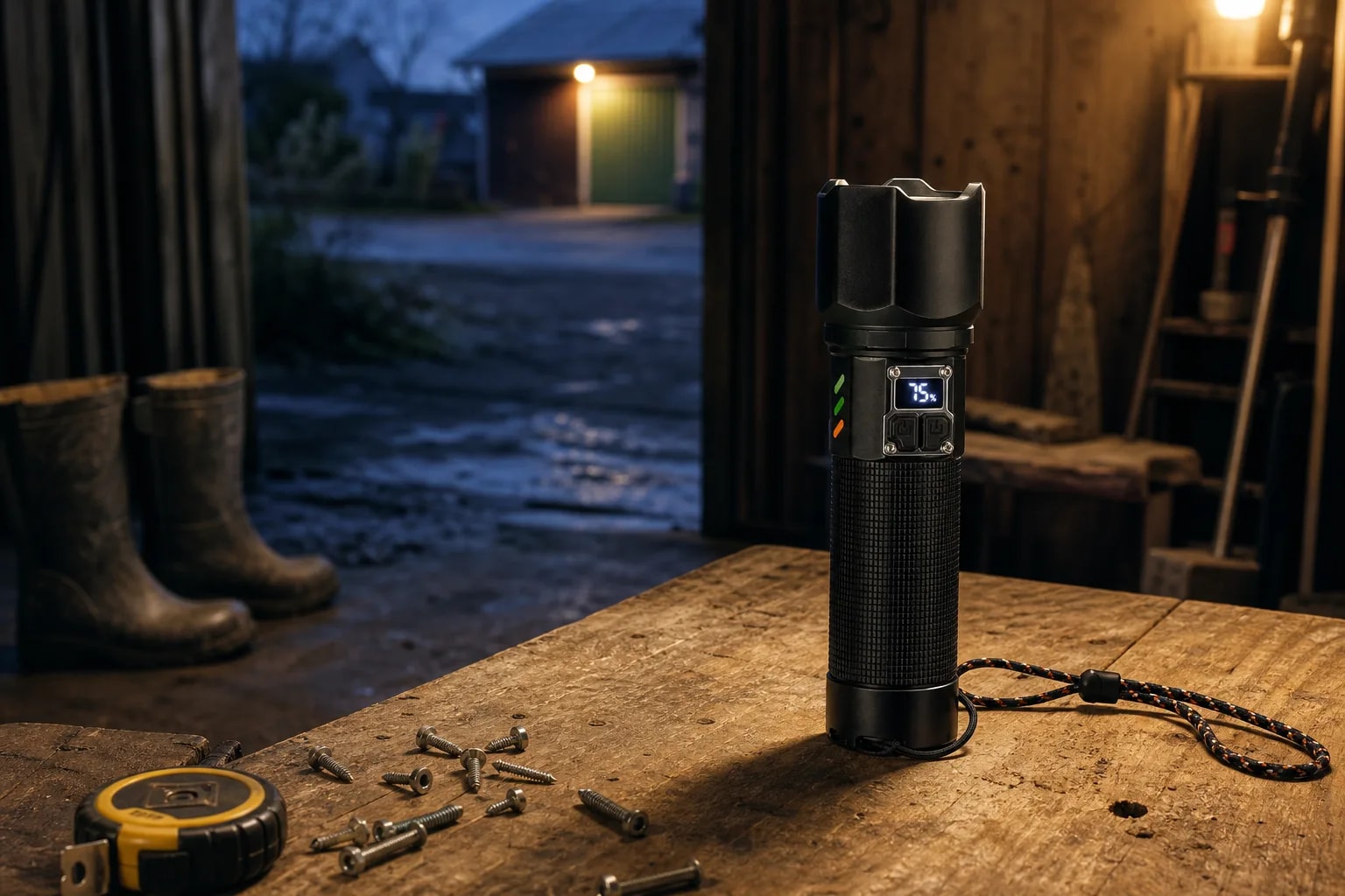 Linterna super potente 35000 lúmenes 30W | Zoom telescópico, batería USB-C y alcance 700 m