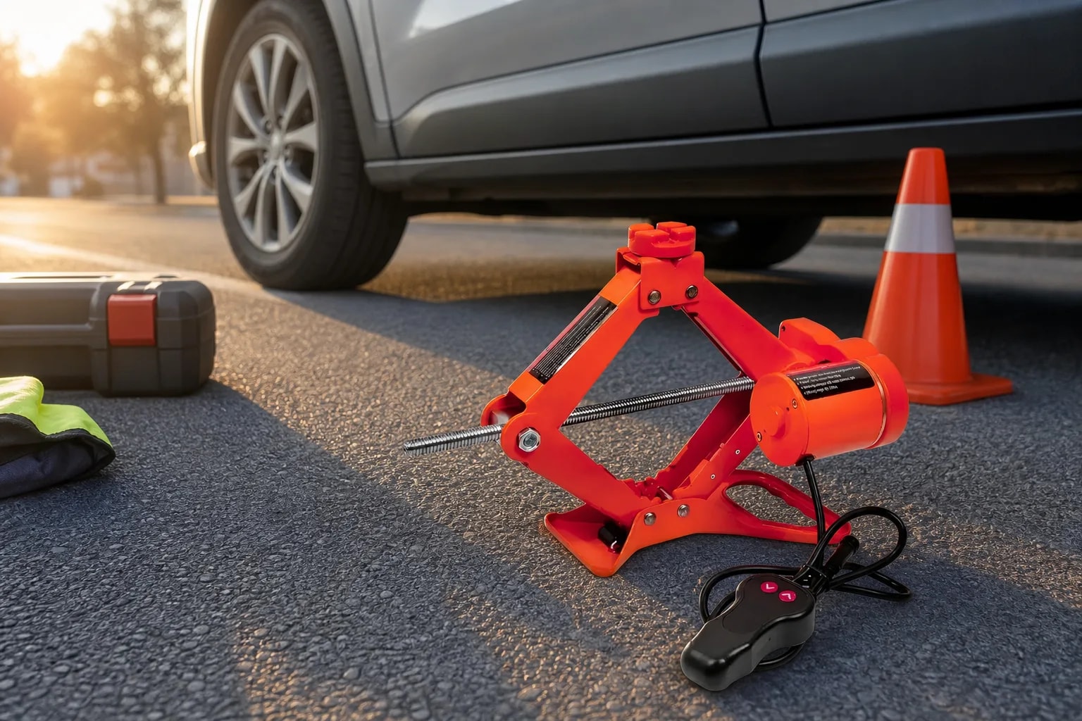 Gata Eléctrica para Auto 12V 2 Toneladas con Maletín y Accesorios | Elevación Rápida para Vehículos | Novystor