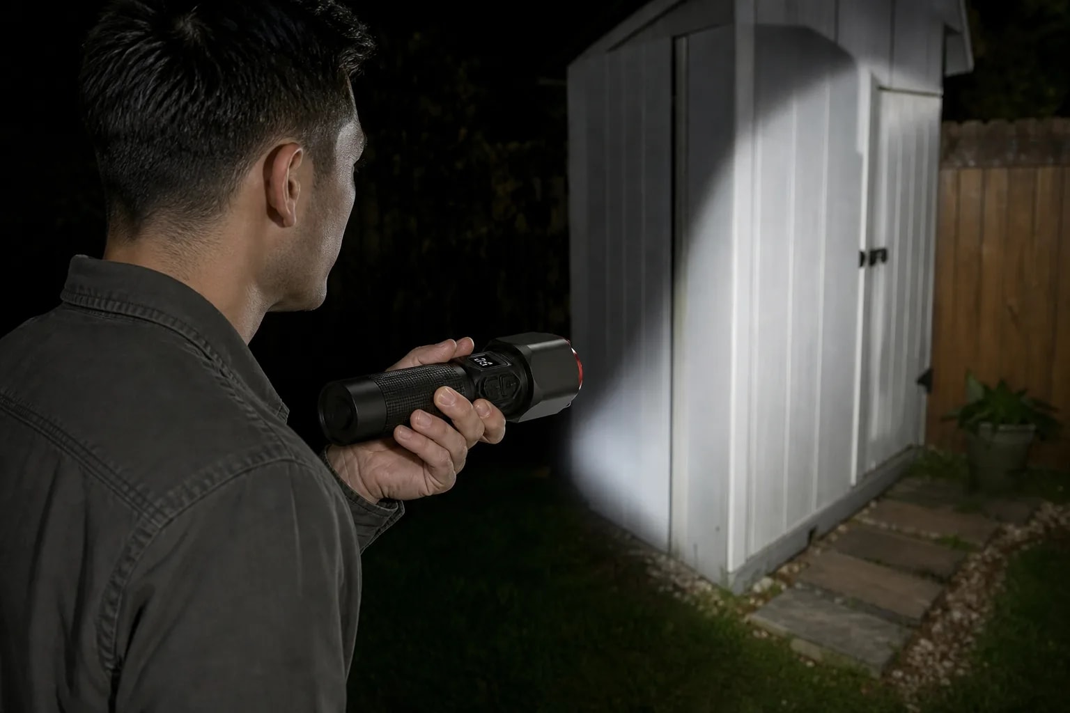 Linterna super potente 35000 lúmenes 30W | Zoom telescópico, batería USB-C y alcance 700 m en detalle