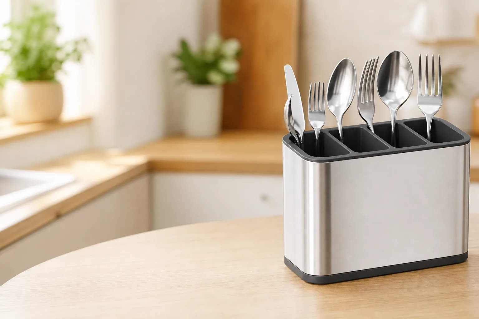 Organizador de Cubiertos Escurridor Cocina Acero Inoxidable