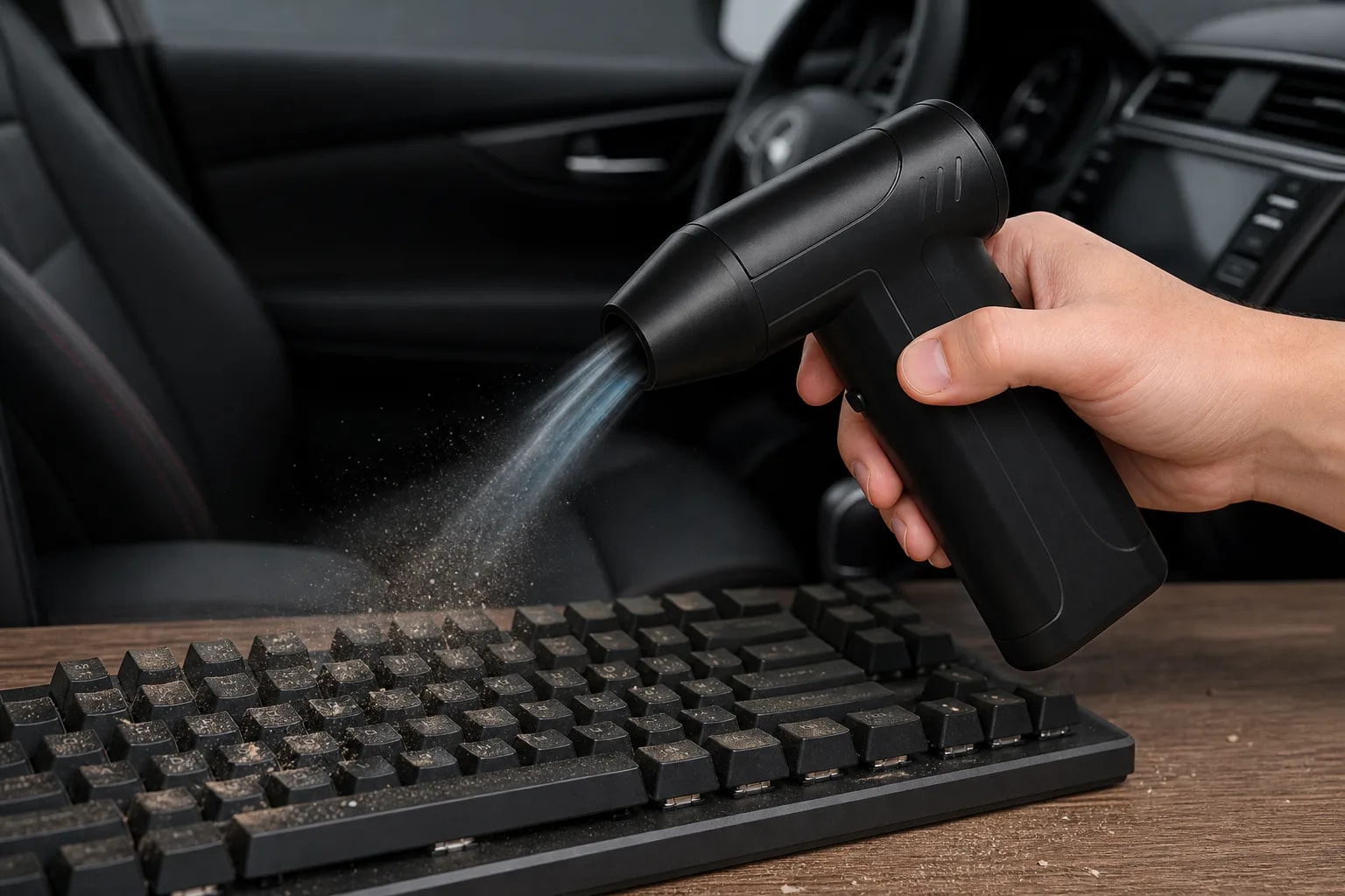 Soplador Limpiador de Aire inalámbrico De 100000 Rpm Negro en detalle