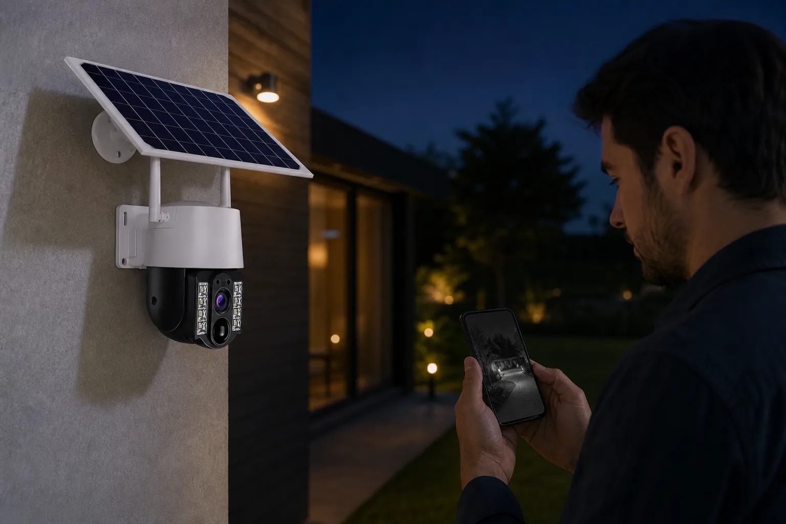 Cámara de Seguridad Solar IP66 5MP Visión Nocturna App en detalle