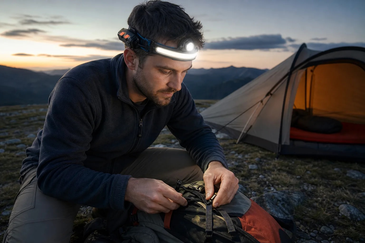 Linterna de Cabeza Recargable 5000lm W678 | Luz Fría LED Manos Libres para Camping, Ciclismo y Minería | Novystor en detalle