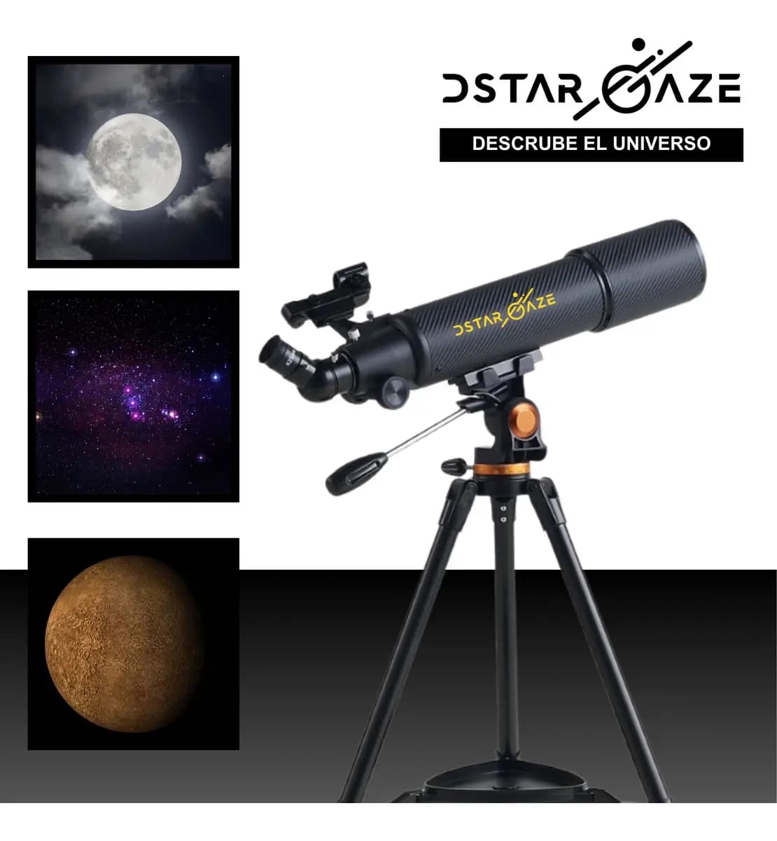 Telescopio Astronómico Profesional 50080m Color Negro — imagen 4