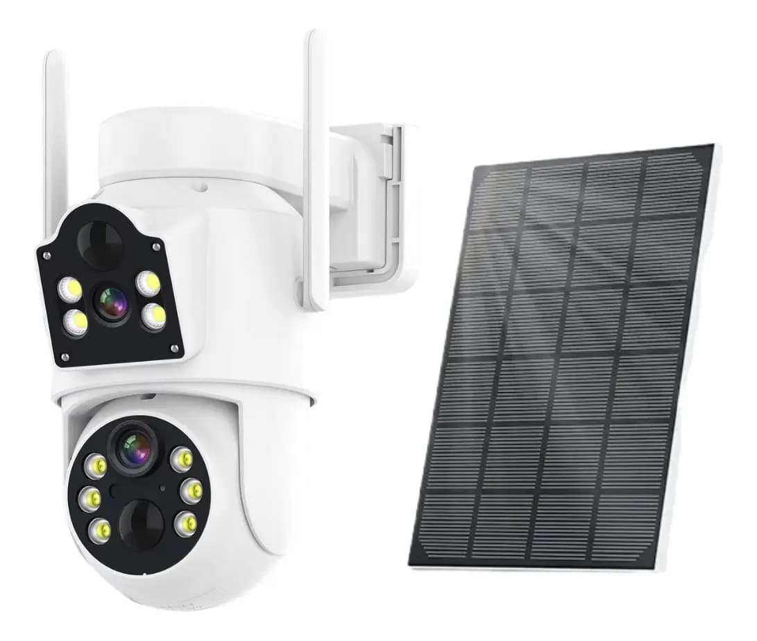 Cámara Solar 360° Ip66 Visión Nocturna Hd 128gb Wifi Blanco — imagen 2