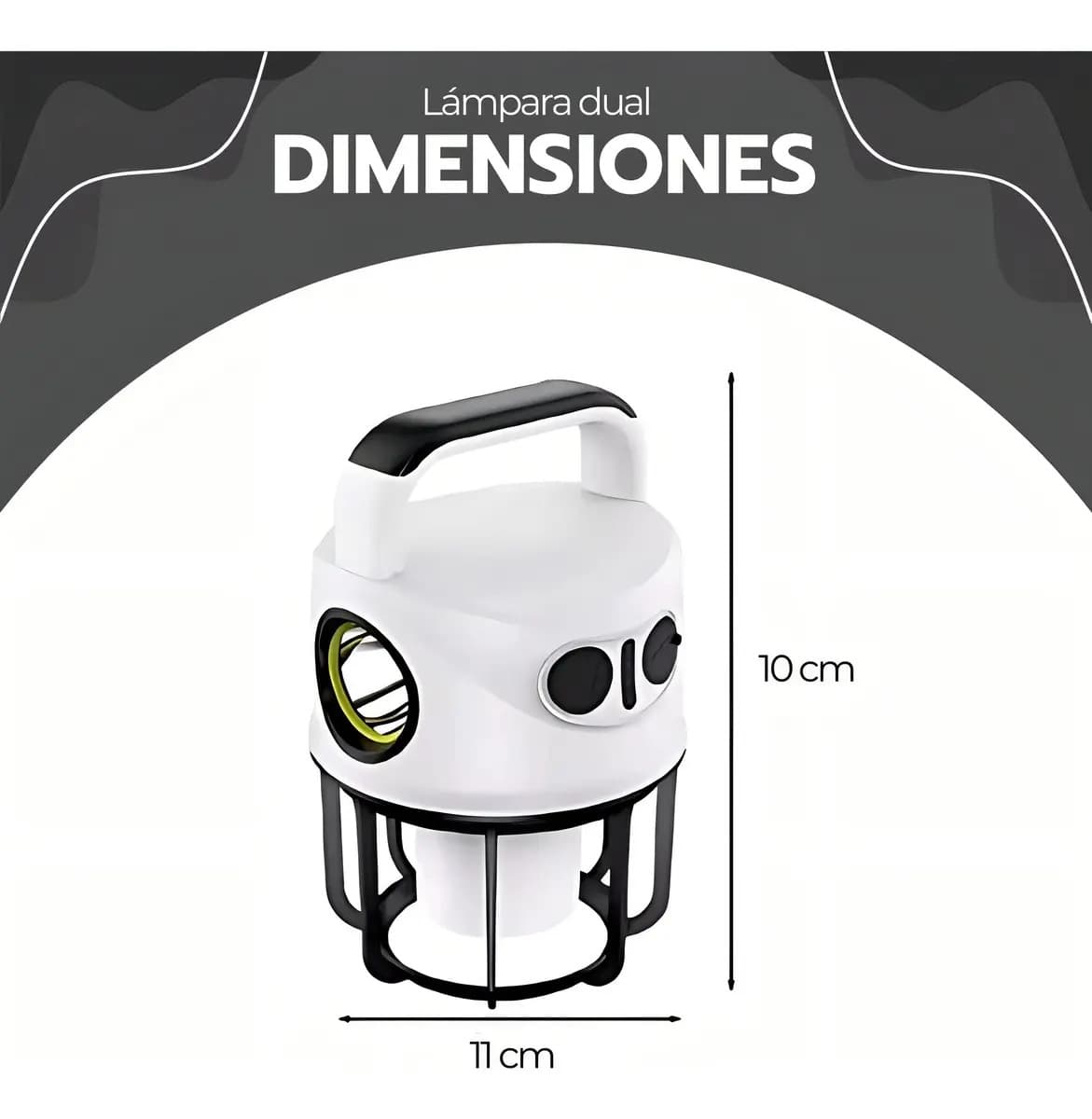Lámpara Camping Dual Led Recargable Con Power Bank Blanco — imagen 6