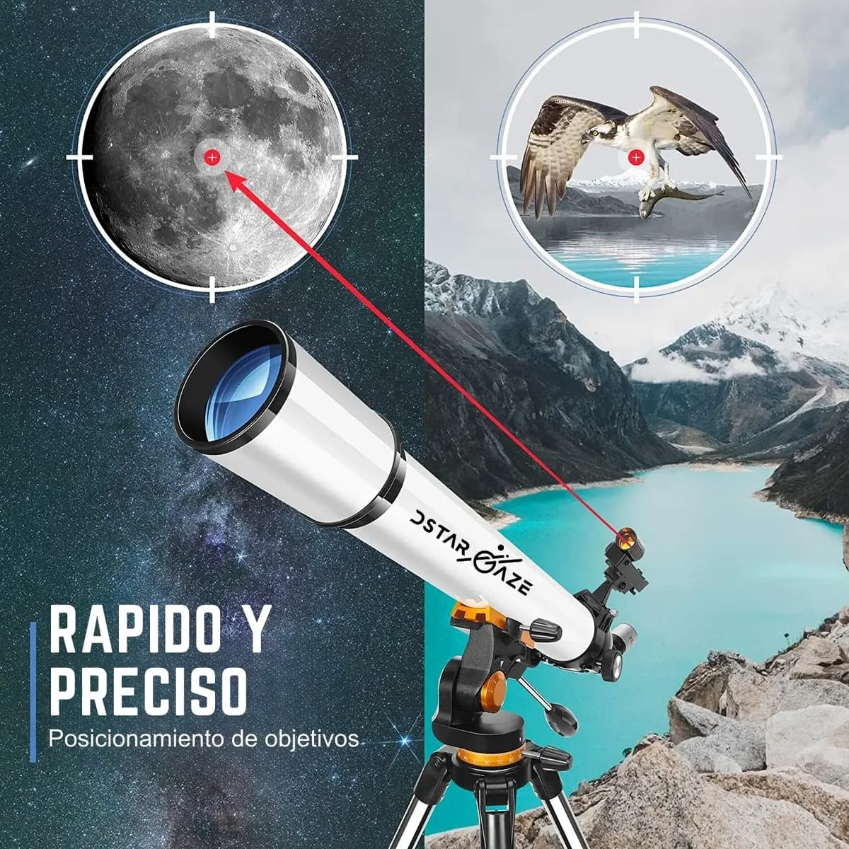 Telescopio Astronómico Profesional Monocular 70070m Blanco — imagen 10