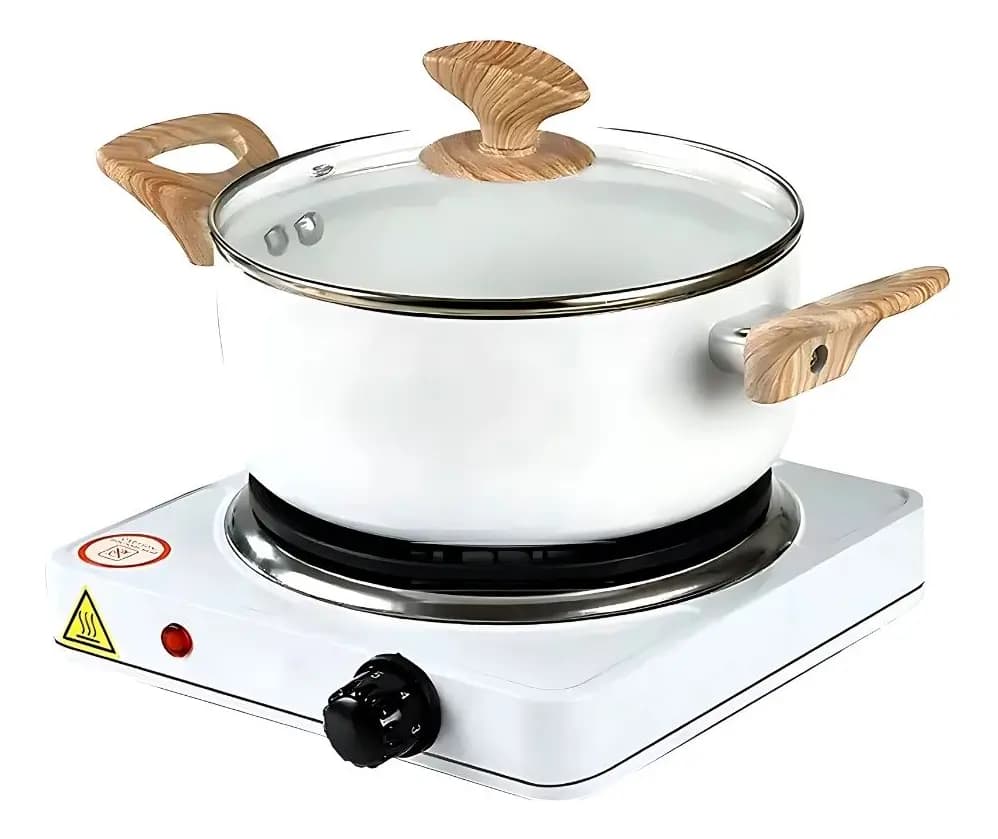 Cocinilla Eléctrica Portátil 1 Plato 155mm Acero Inox Color Blanco — imagen 3