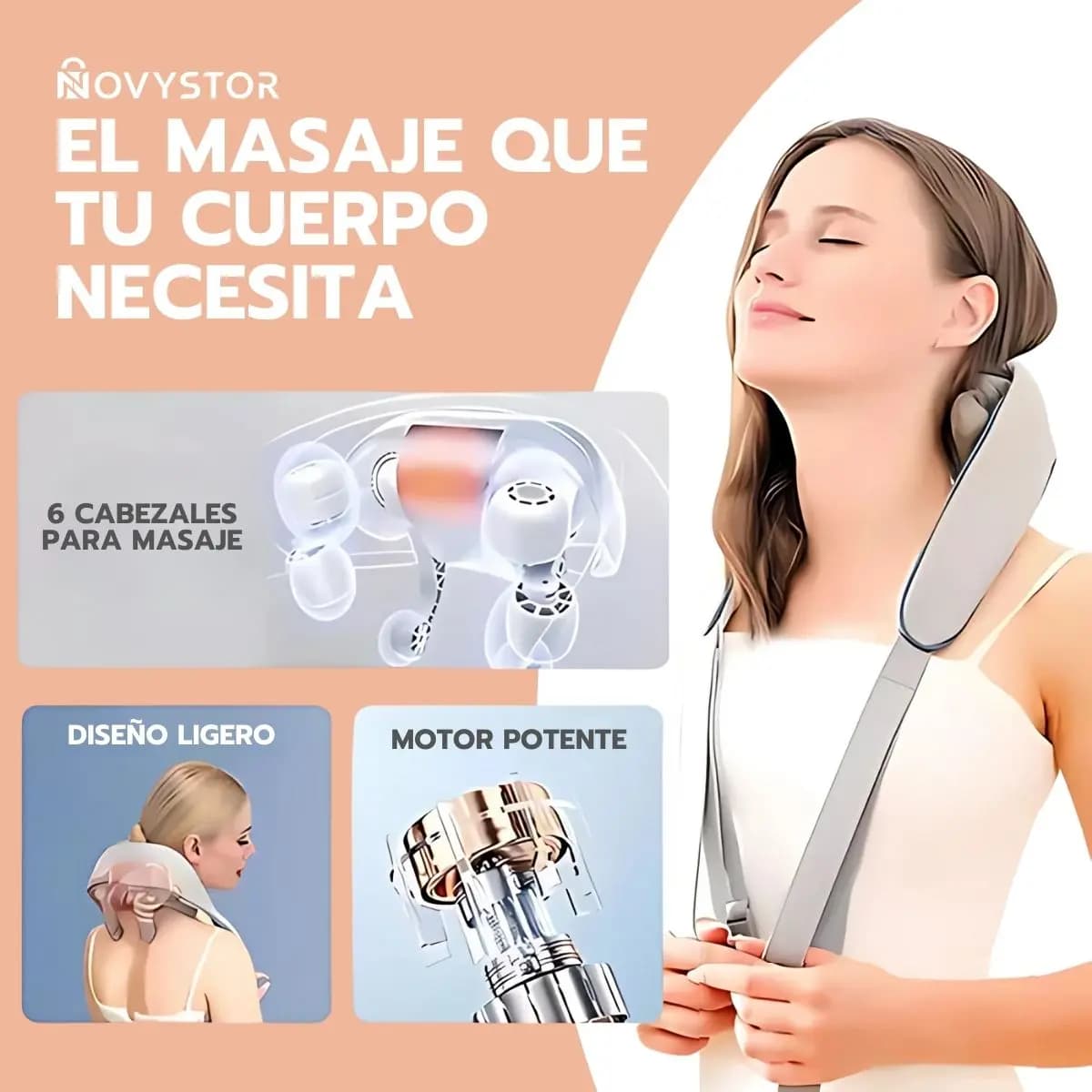 Masajeador Inalámbrico Para Cuello Y Cervical Con Calor — imagen 3