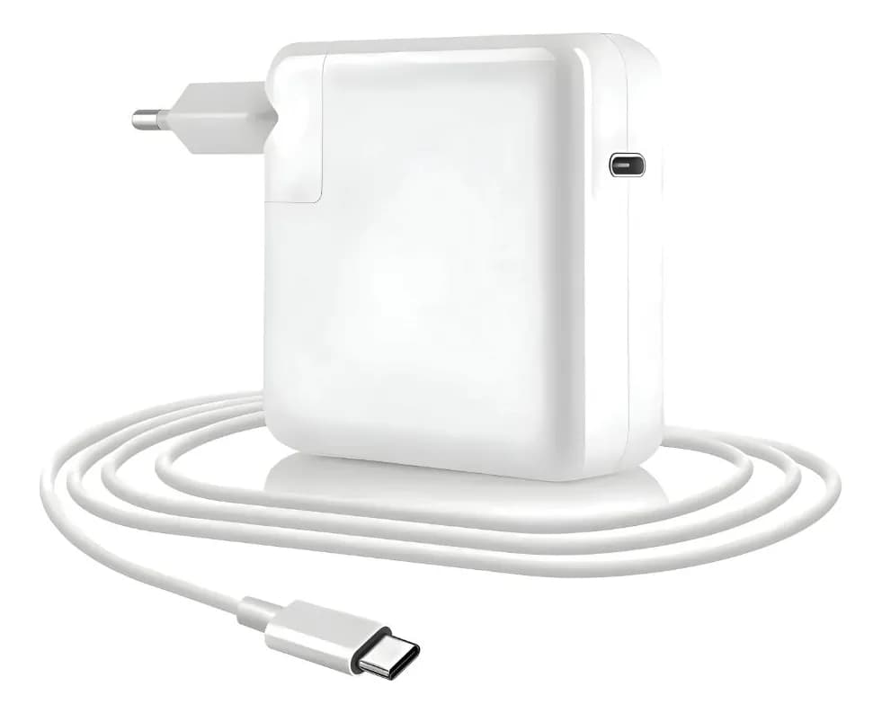 Cargador 87w Cable Tipo C Carga Rápida Para Laptop Y Macbook Blanco