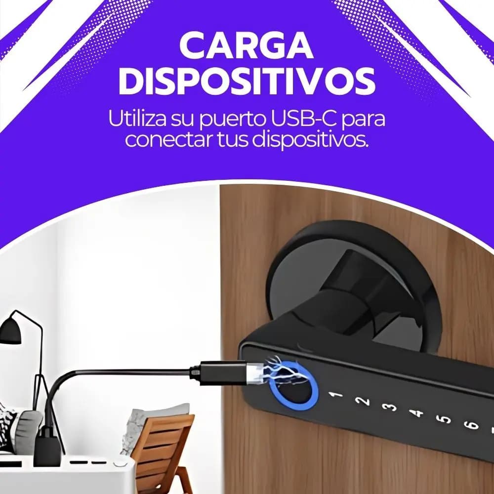 Cerradura Inteligente Digital Huella Bluetooth Y Contraseña Negro — imagen 10
