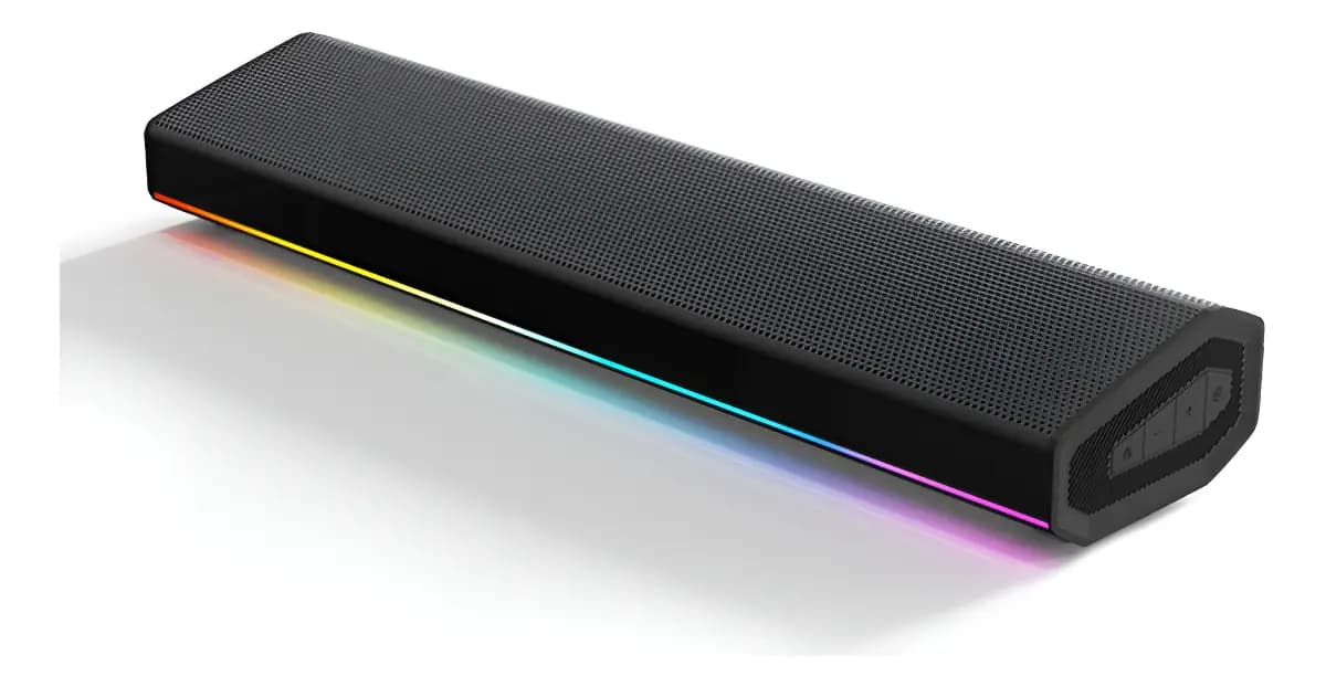 Barra De Sonido Bluetooth 5.3 Portátil 10w Con Luces Rgb Negro