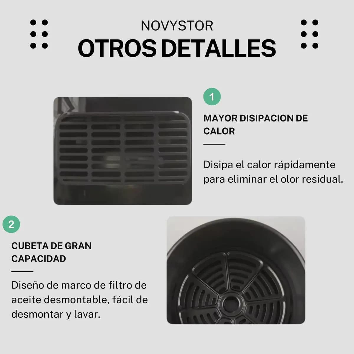 Freidora De Aire Libre Aceite 5.0 L Air Fryer Papas Fritas Negro — imagen 9