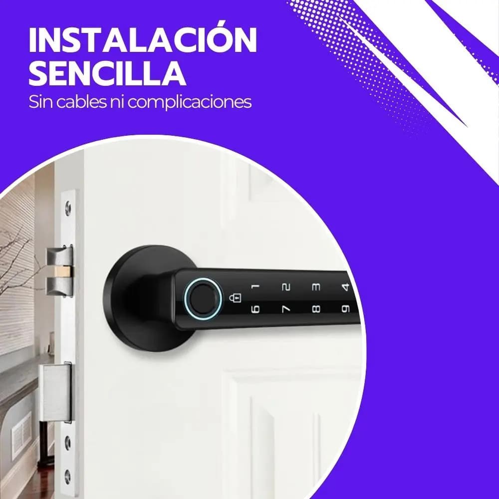 Cerradura Inteligente Digital Huella Bluetooth Y Contraseña Negro — imagen 6