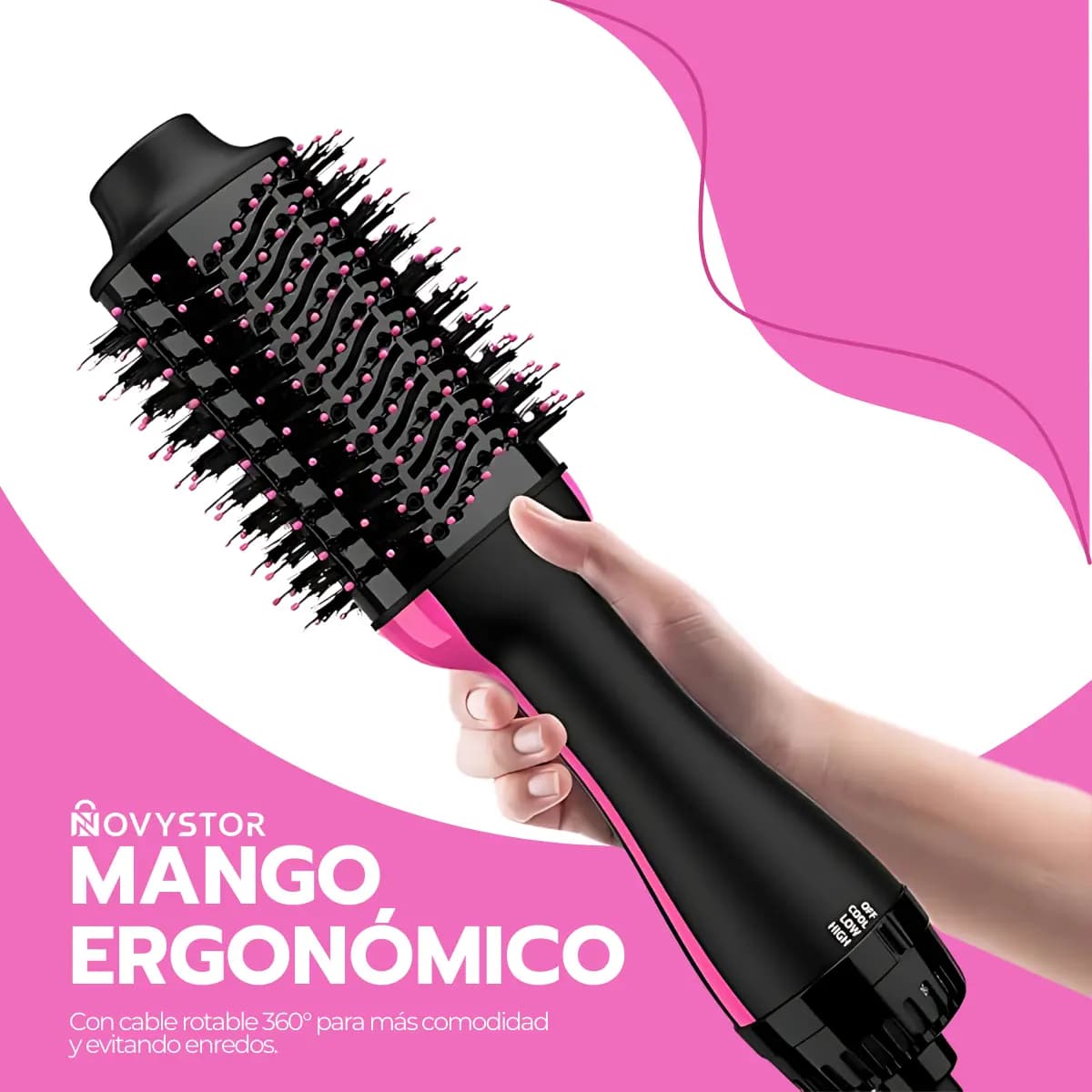 Cepillo Peine Secador Pelo Alisador Eléctrico 3 En 1 — imagen 9