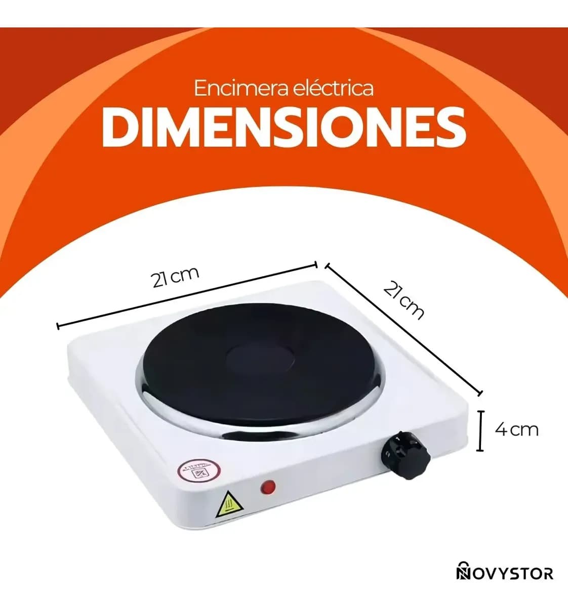 Cocinilla Eléctrica Portátil 1 Plato 155mm Acero Inox Color Blanco — imagen 8