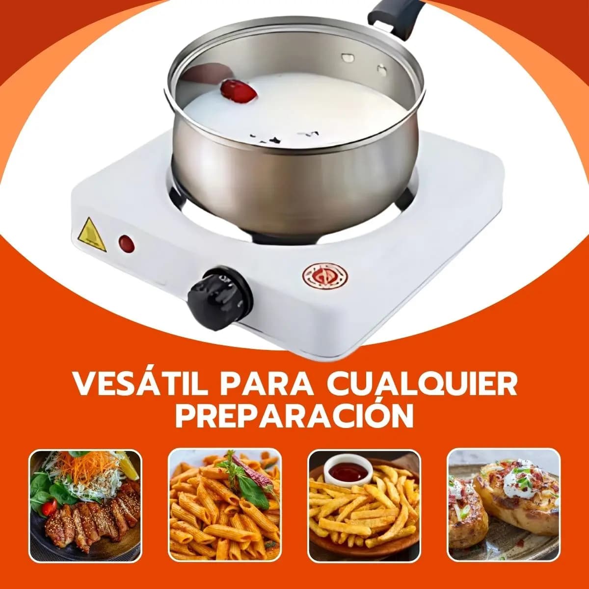 Cocinilla Eléctrica Portátil 1 Plato 155mm Acero Inox Color Blanco — imagen 10