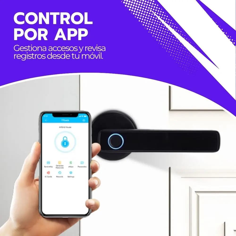 Cerradura Inteligente Digital Huella Bluetooth Y Contraseña Negro — imagen 7