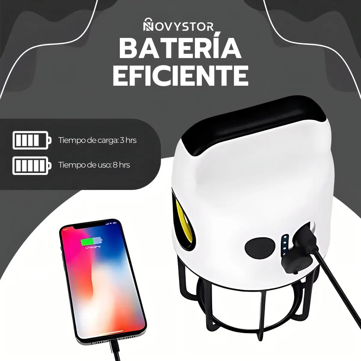 Lámpara Camping Dual Led Recargable Con Power Bank Blanco — imagen 10