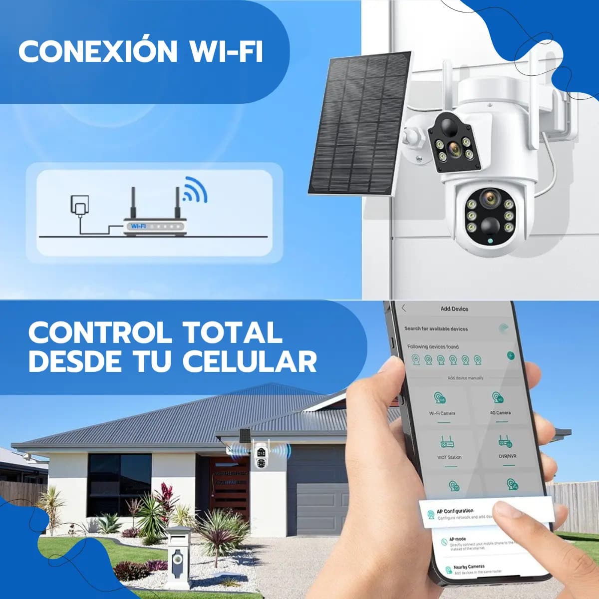 Cámara Solar 360° Ip66 Visión Nocturna Hd 128gb Wifi Blanco — imagen 10