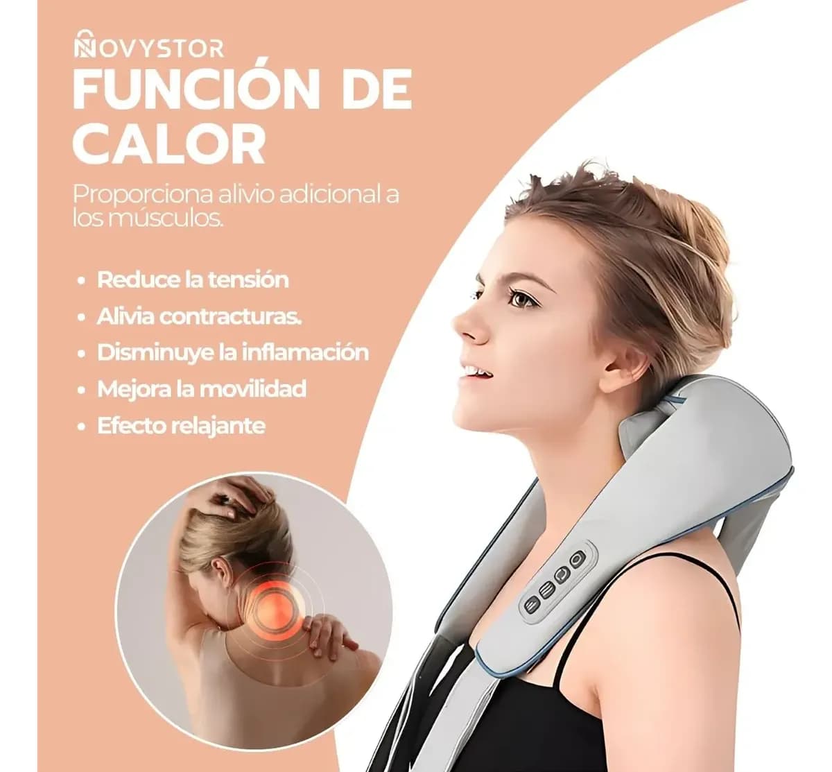 Masajeador Inalámbrico Para Cuello Y Cervical Con Calor — imagen 7