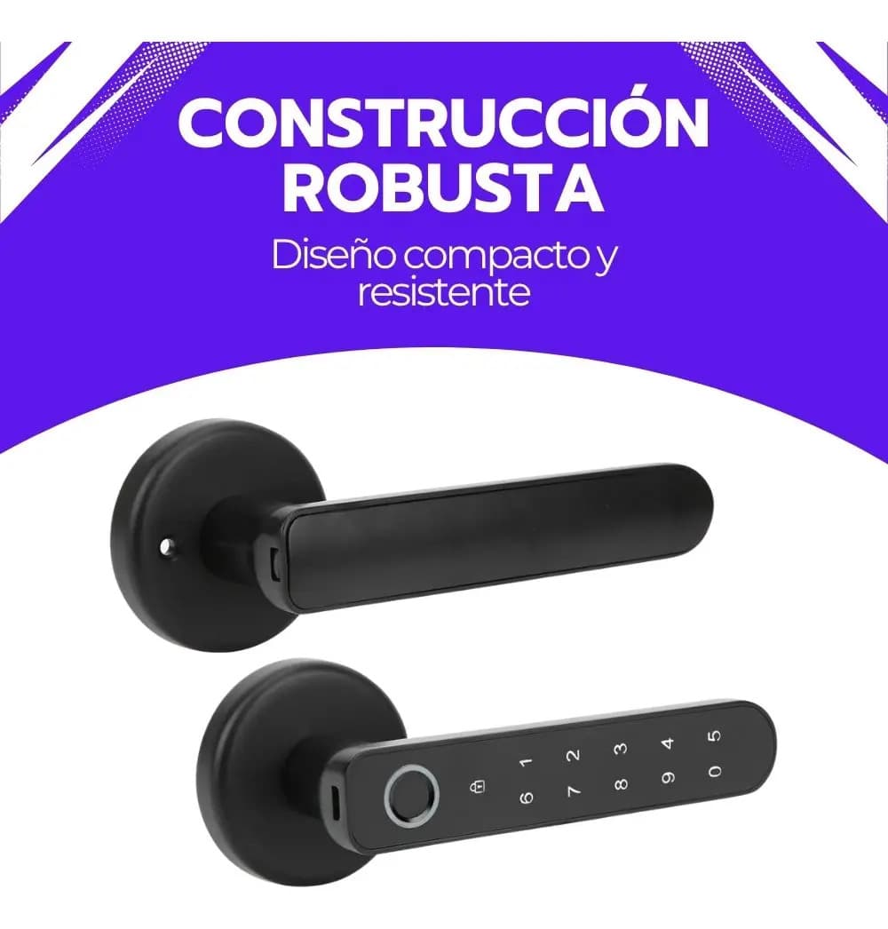 Cerradura Inteligente Digital Huella Bluetooth Y Contraseña Negro — imagen 8