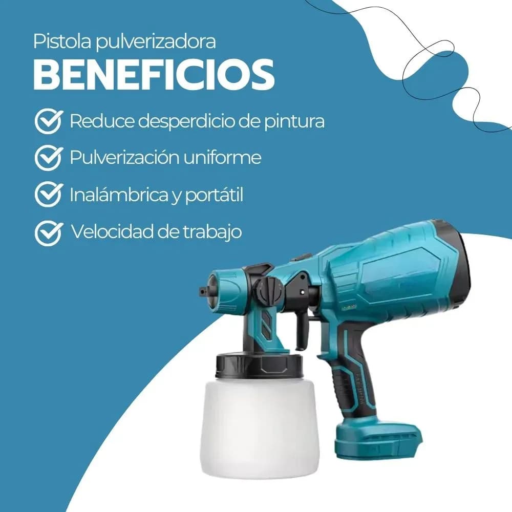 Pistola Pulverizadora De Pintura Inalámbrica Portátil Azul — imagen 4