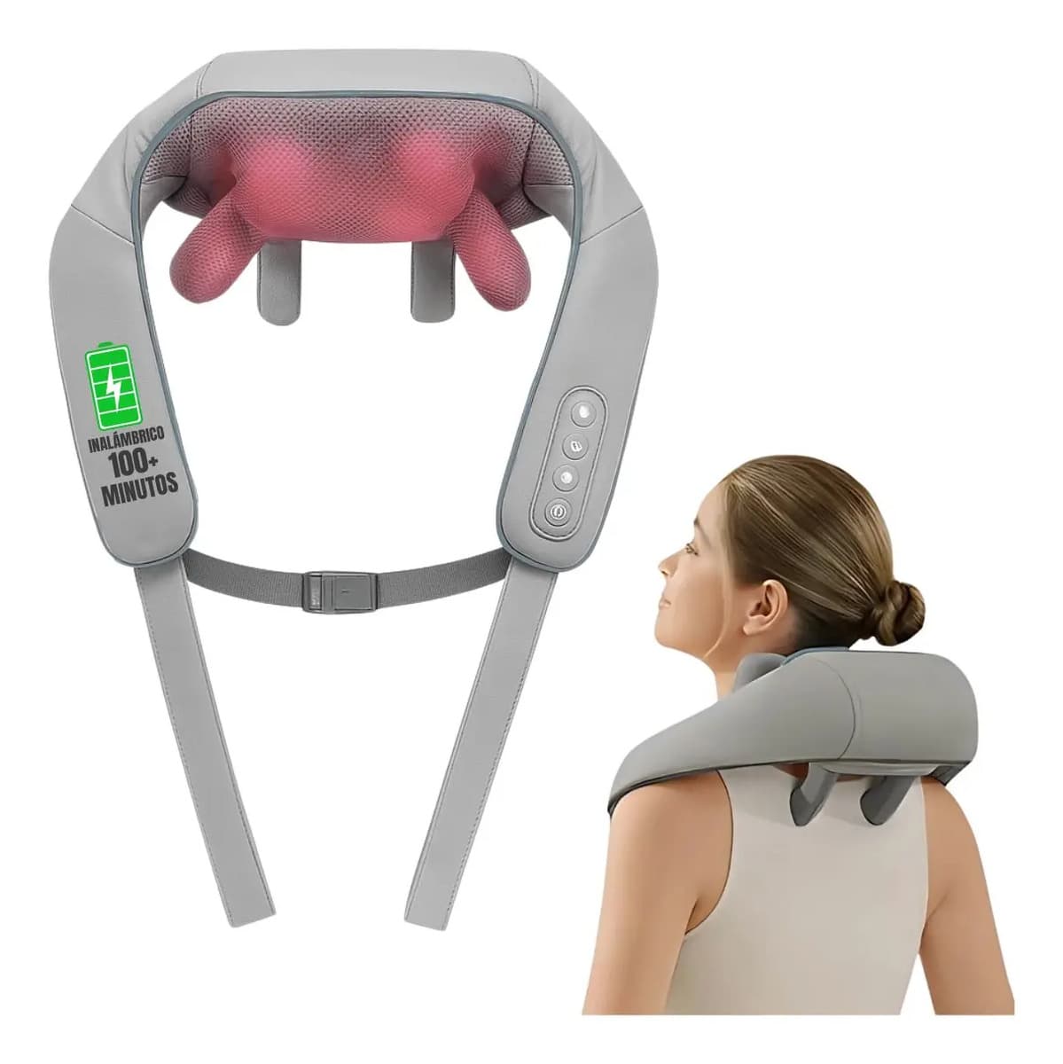 Masajeador Inalámbrico Para Cuello Y Cervical Con Calor