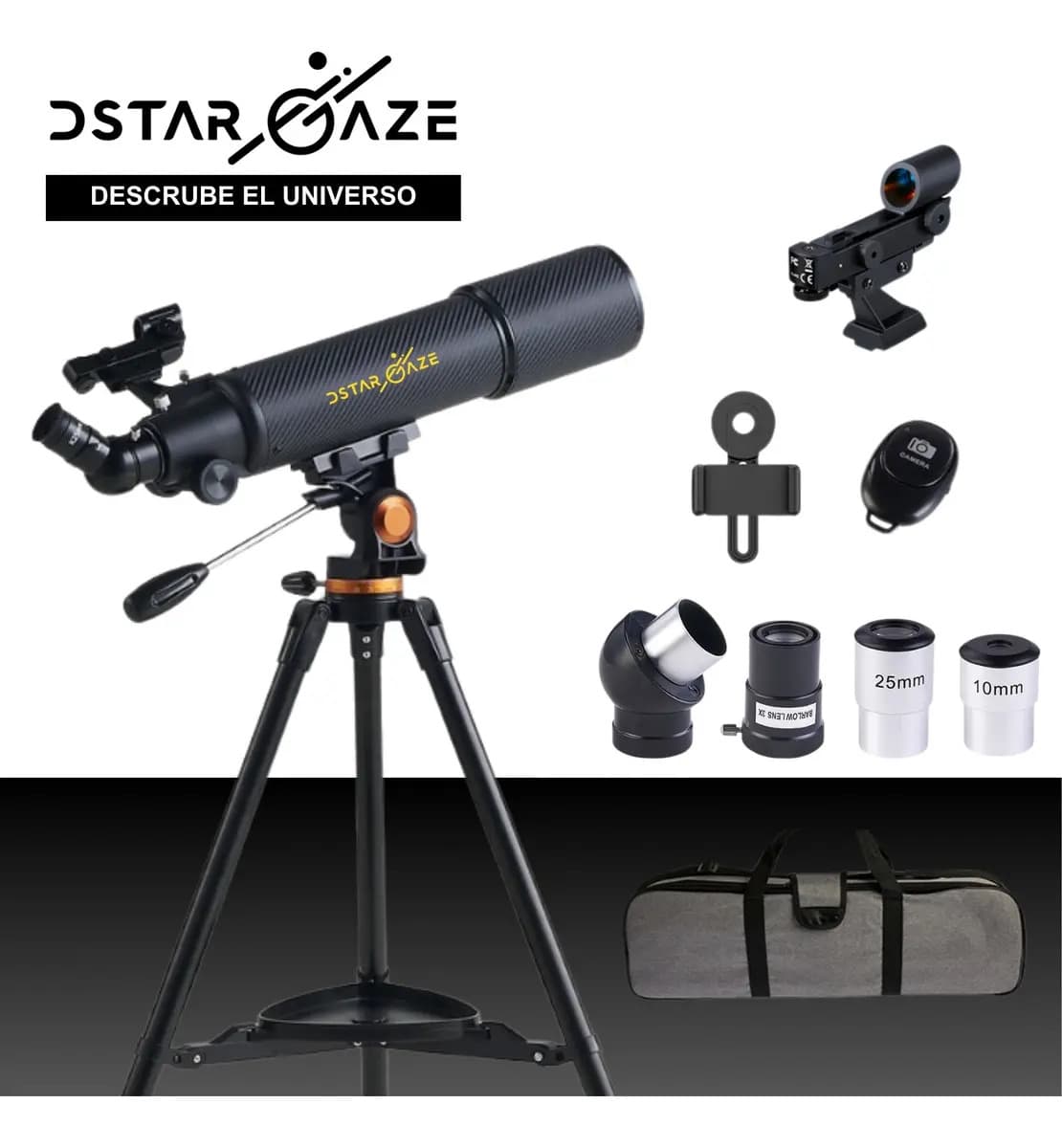 Telescopio Astronómico Profesional 50080m Color Negro — imagen 2