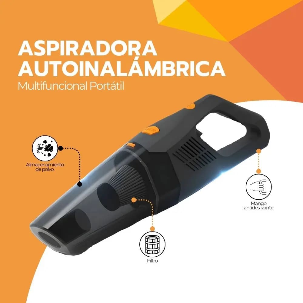 Aspiradora De Mano Auto Inalámbrica Multifuncional Portátil Negro — imagen 3