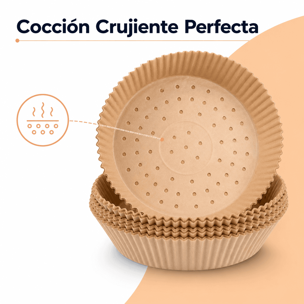 50 Cestas Desechables Antiadherentes Para Freidora De Aire Marrón — imagen 8