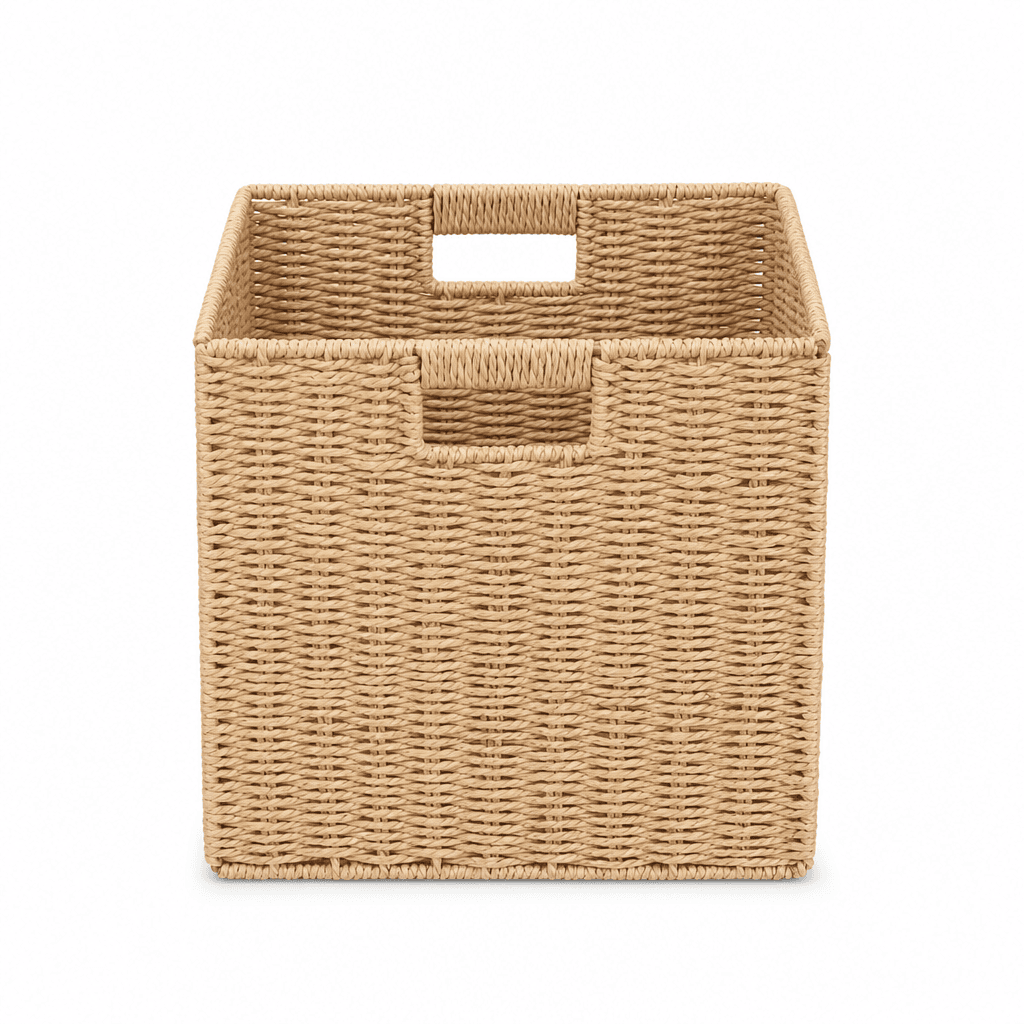 Cesta Canasto Organizador Decorativo De Mimbre Plegable — imagen 1