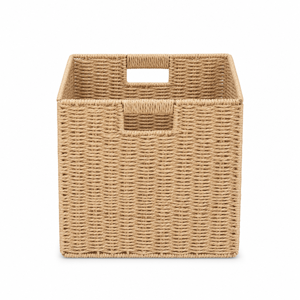Cesta Canasto Organizador Decorativo De Mimbre Plegable