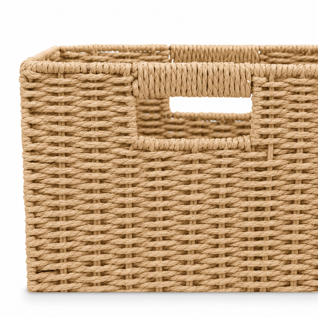 Cesta Canasto Organizador Decorativo De Mimbre Plegable — imagen 2