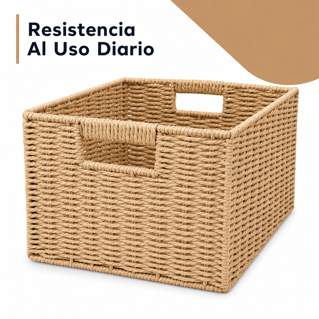Cesta Canasto Organizador Decorativo De Mimbre Plegable — imagen 5
