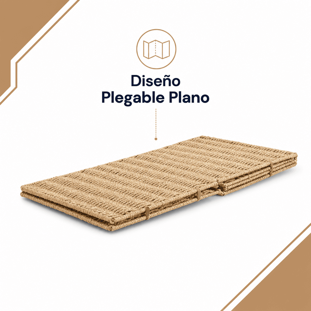 Cesta Canasto Organizador Decorativo De Mimbre Plegable — imagen 7