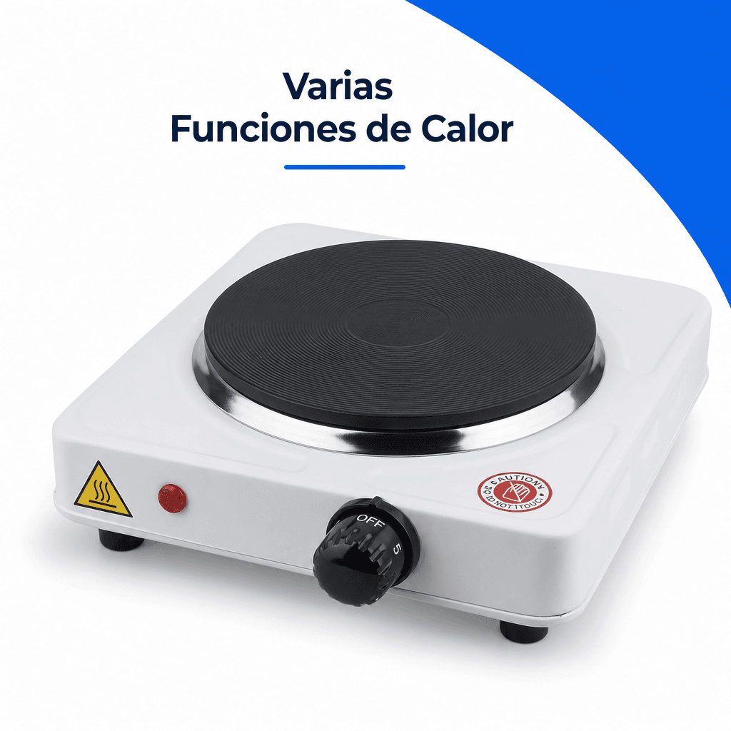 Cocinilla Eléctrica Portátil 1 Plato 155mm Acero Inox — imagen 6