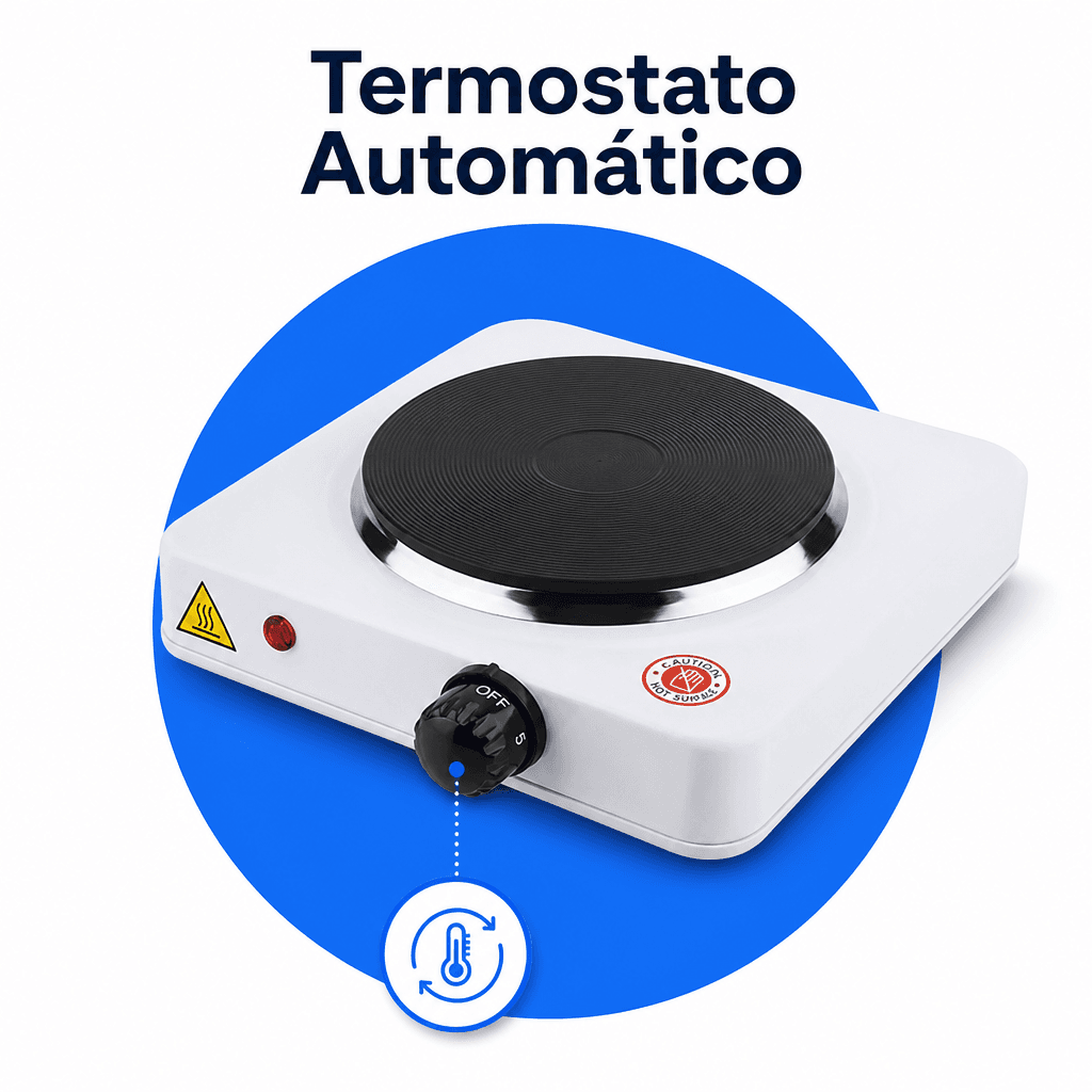 Cocinilla Eléctrica Portátil 1 Plato 155mm Acero Inox — imagen 7