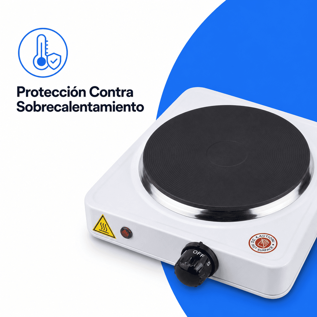 Cocinilla Eléctrica Portátil 1 Plato 155mm Acero Inox — imagen 8