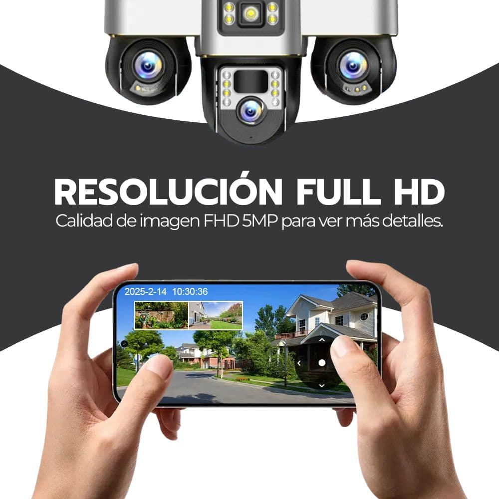 Cámara de Seguridad Solar Triple IP66 Visión Nocturna — imagen 8